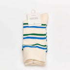 Damen Crew Socken aus Baumwollmischung mit Streifen-Design (Weiß)