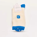 Damen Crew Socken Baumwollmischung mit Letter-C-Design (Weiß/Blau)