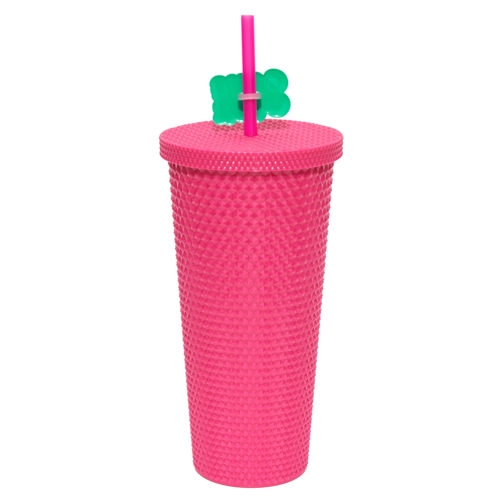 Tumbler aus Kunststoff mit Deckel und Trinkhalm, 700 ml (Rose Red)
