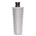 Tumbler aus Polystyrol mit Strohhalm, 700 ml (Weiß) für kalte Getränke