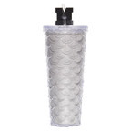 Tumbler aus Polystyrol mit Strohhalm, 700 ml (Weiß) für kalte Getränke