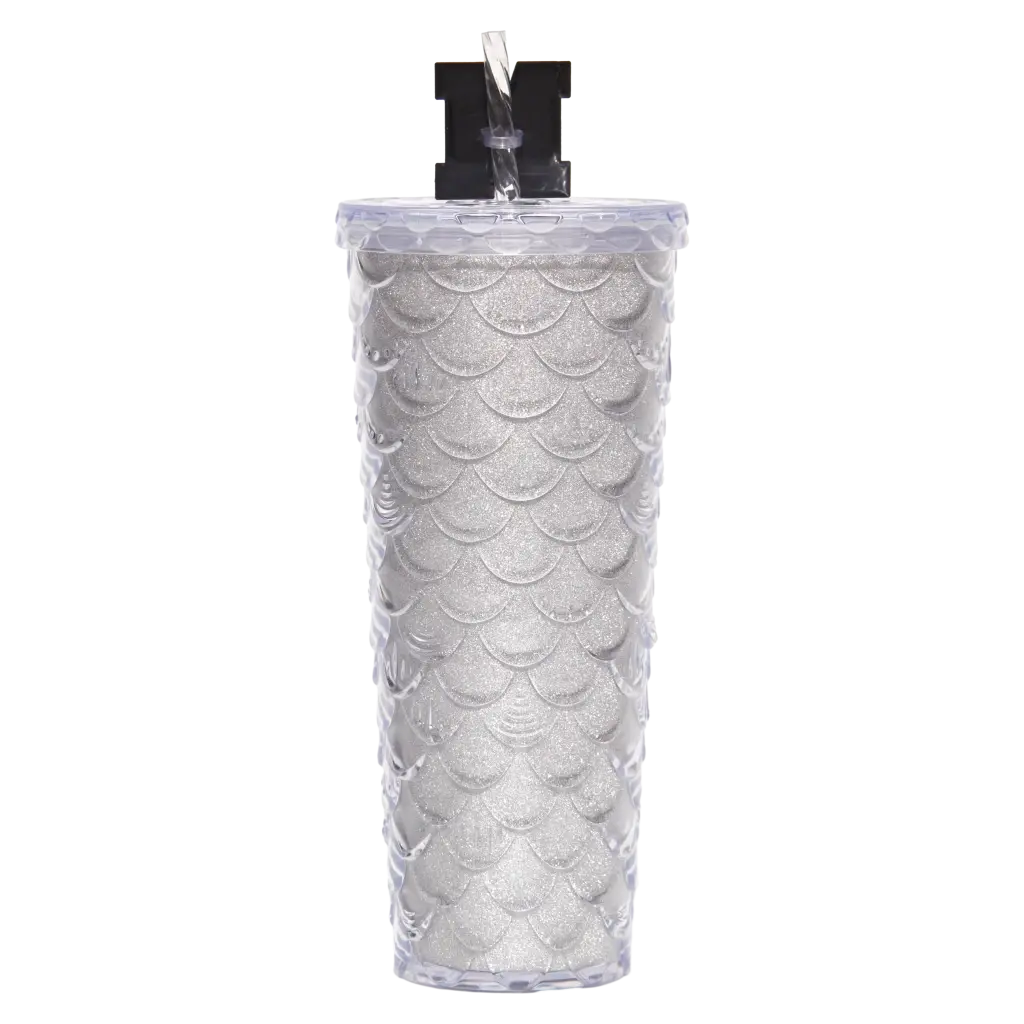 Tumbler aus Polystyrol mit Strohhalm, 700 ml (Weiß) für kalte Getränke