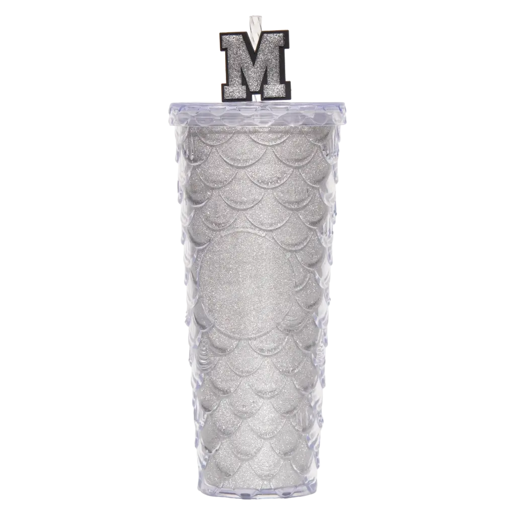 Tumbler aus Polystyrol mit Strohhalm, 700 ml (Weiß) für kalte Getränke