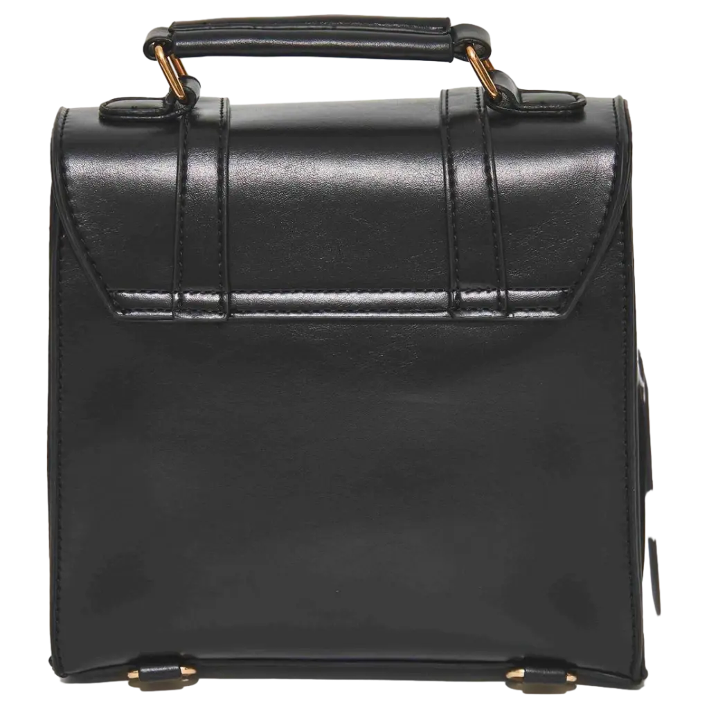 Rucksack aus PU-Leder, kompaktes Format (Schwarz)