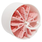 24er-Set Wäscheklammern aus Polypropylen mit Aufbewahrungsbox (Rosa/Türkis)