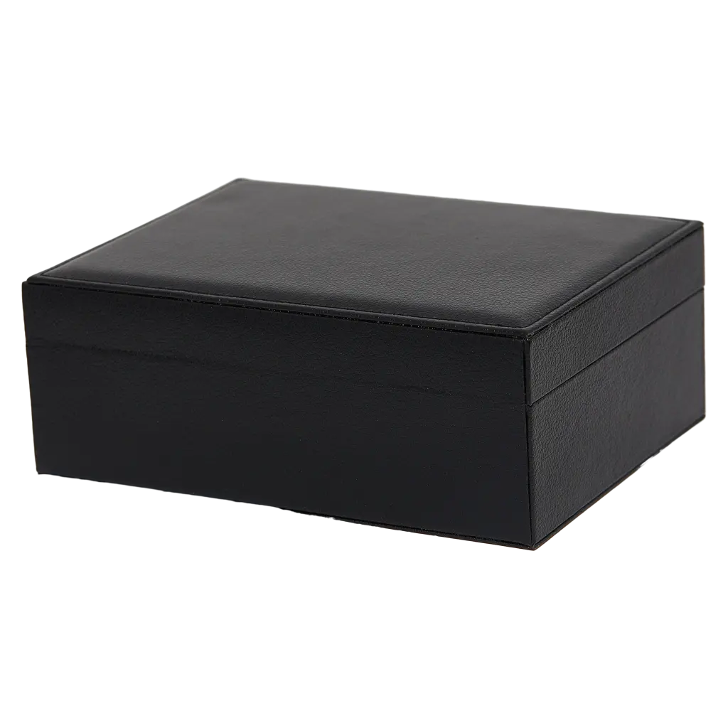 Zweilagige Schmuckbox aus PVC-Leder und Flanell zur Schmuckaufbewahrung (Schwarz)