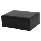 Zweilagige Schmuckbox aus PVC-Leder und Flanell zur Schmuckaufbewahrung (Schwarz)
