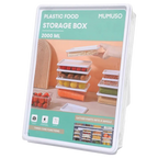Rechteckige Aufbewahrungsbox aus Kunststoff, 2000 ml (Transparent)