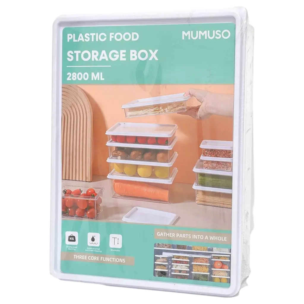 Kunststoff-Aufbewahrungsbox, 2800 ml (Transparent) für Lebensmittel und Haushaltsorganisation
