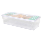 Rechteckige Aufbewahrungsbox aus Kunststoff mit Deckel, 1200 ml (Transparent)