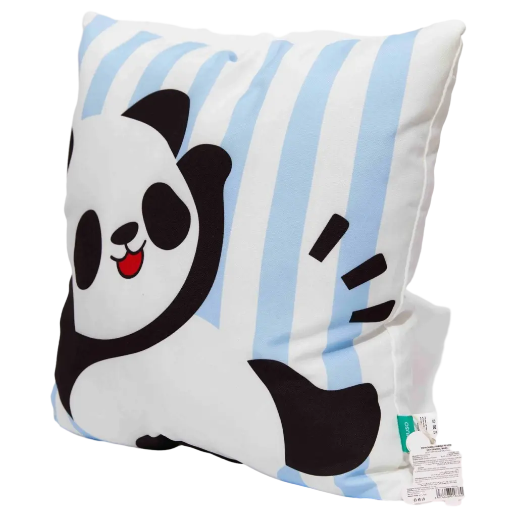 Abnehmbares Dekokissen mit Panda-Design (Blau)