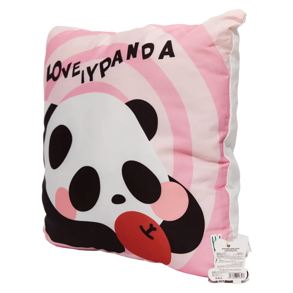 Dekokissen aus Polyester mit Panda-Design (Rosa)