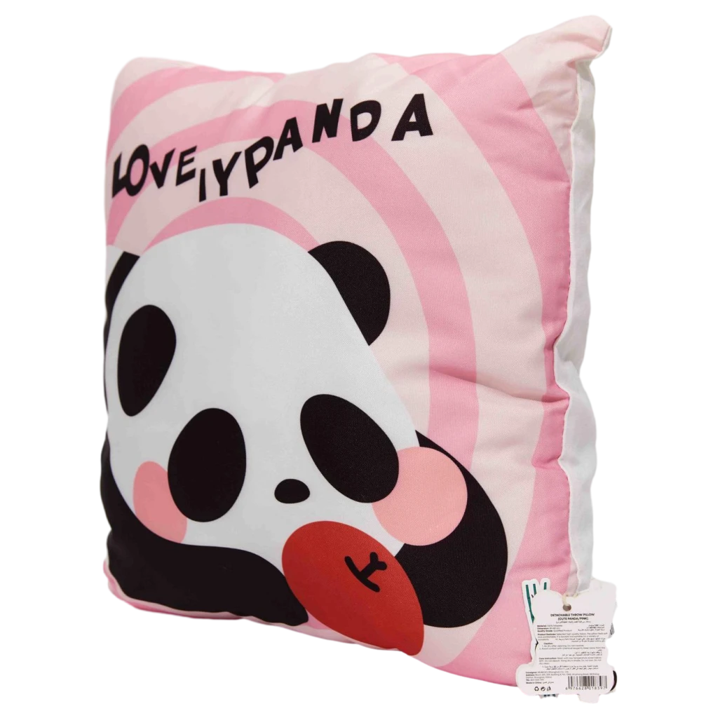 Dekokissen aus Polyester mit Panda-Design (Rosa)