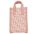 Mini Tote Bag aus Kunstleder mit Print-Design (Rosa)