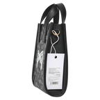 Mini Tote Bag aus Kunstleder mit Print-Design, Schultertasche (Schwarz)