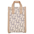 Mini Tote Bag aus Kunstleder mit Print-Design (Apricot)