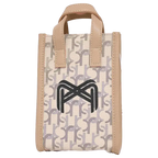 Mini Tote Bag aus Kunstleder mit Print-Design (Apricot)