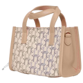 Modische Schultertasche mit grafischem Print und Schulterriemen (Apricot)
