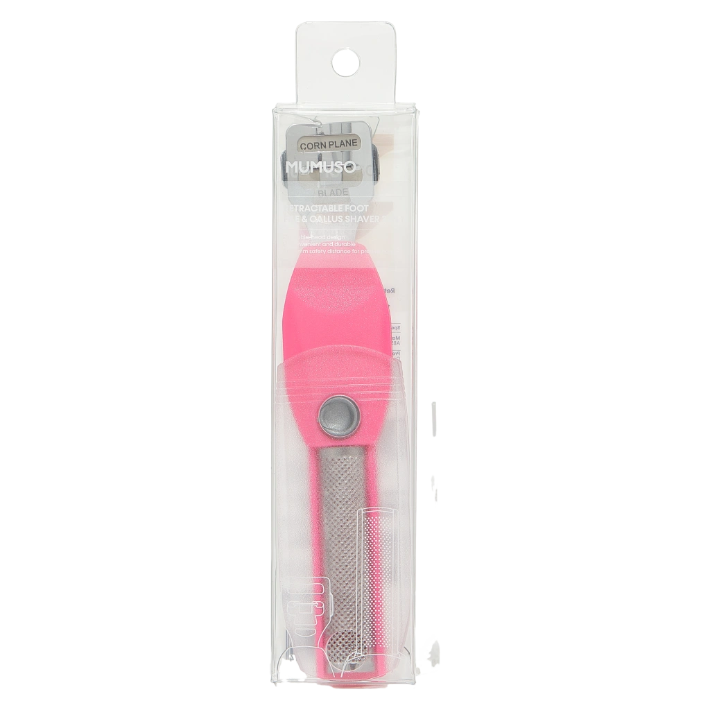 2-in-1 Hornhautfeile und Hornhauthobel aus Chrom, ABS und PP-Kunststoff (Pink)