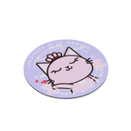 Rundes Mousepad aus Jiaji-Gewebe und Gummi mit Katzen-Design (Lila)