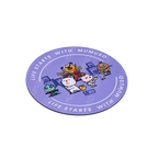 Rundes Mauspad aus Jiaji-Stoff und Gummibasis mit Cartoon-Design (Violett)