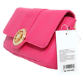 Schultertasche aus Kunstleder mit Schmuckelement (Pink)