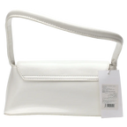 Trapez-Schultertasche aus Kunstleder, elegantes Design (Weiß)