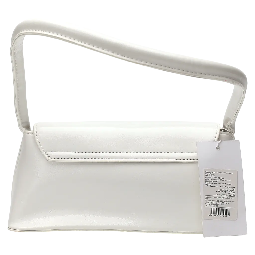 Trapez-Schultertasche aus Kunstleder, elegantes Design (Weiß)
