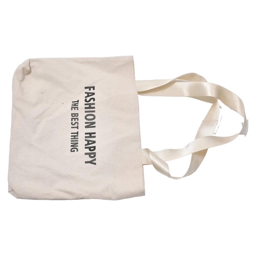 Canvas Tragetasche mit Print, Schultertasche (Weiß)