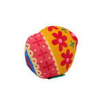 Plüschtier Ei-Form für Haustiere mit buntem Blumen-Design (Gelb/Pink)