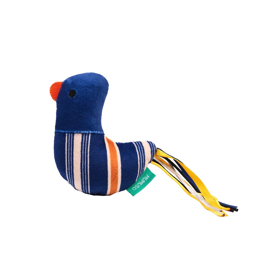 Kau-Spielzeug für Haustiere aus Polyester mit Vogel-Design (Blau/Orange/Weiß)