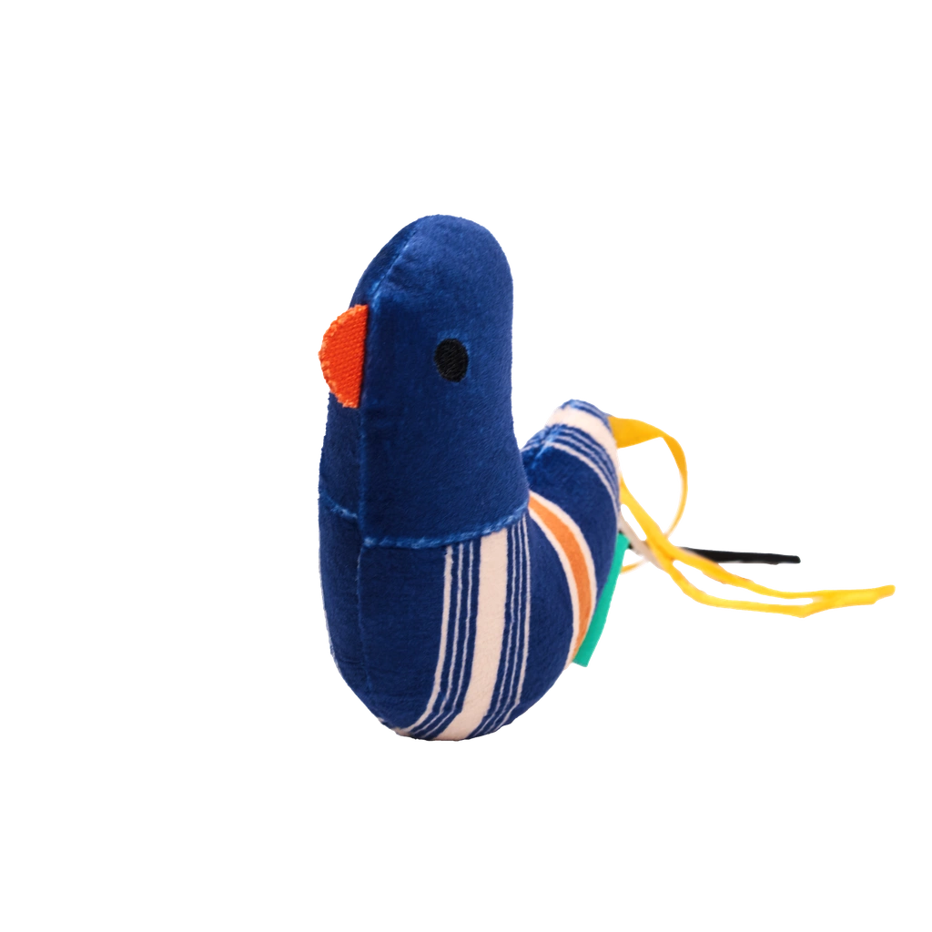 Kau-Spielzeug für Haustiere aus Polyester mit Vogel-Design (Blau/Orange/Weiß)