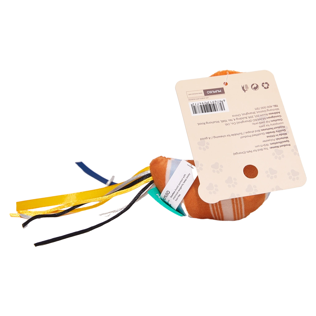 Kauspielzeug für Haustiere aus Polyester, Vogel-Design (Orange)