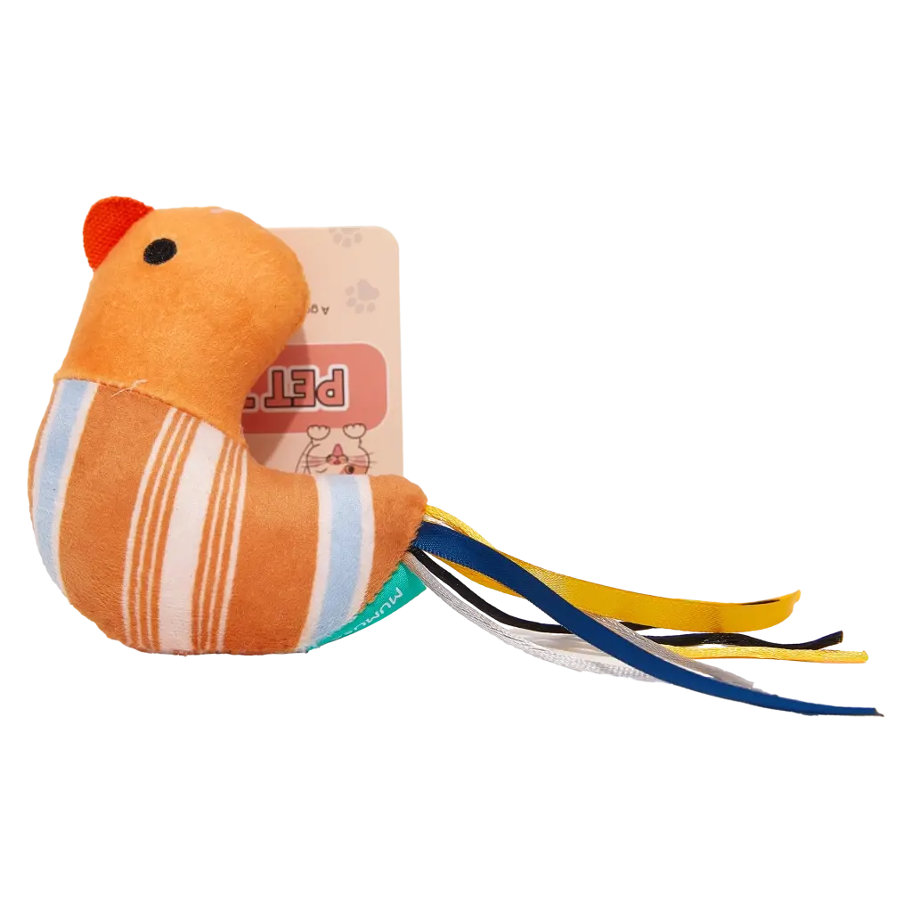 Kauspielzeug für Haustiere aus Polyester, Vogel-Design (Orange)