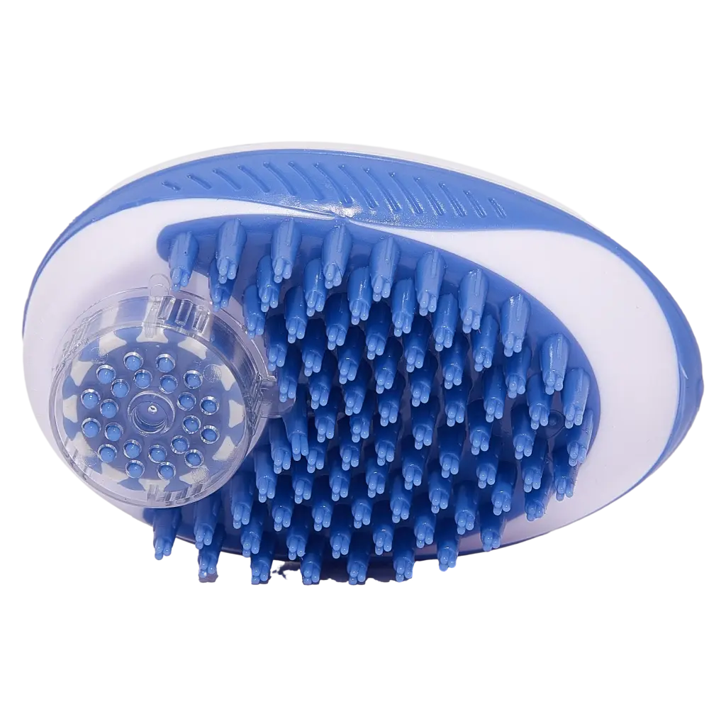 Bade- und Massagebürste aus ABS für Haustiere, ergonomisch (Blau)