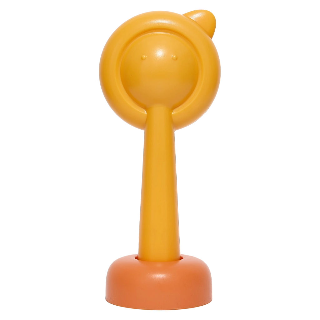 Selbstreinigende Haustierbürste mit Basis für Hunde und Katzen (Gelb/Orange)