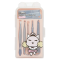 Nagelpflege-Set aus chrombeschichtetem Eisenblech, ABS und PP mit Katzen-Design (Rosa)