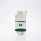 Mini-Crew-Socken Herren aus Baumwollmischung mit M-Design (Weiß/Grün)