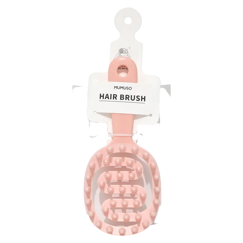 Scalp-Massagebürste aus TPR und ABS mit langem Griff (Rosa)