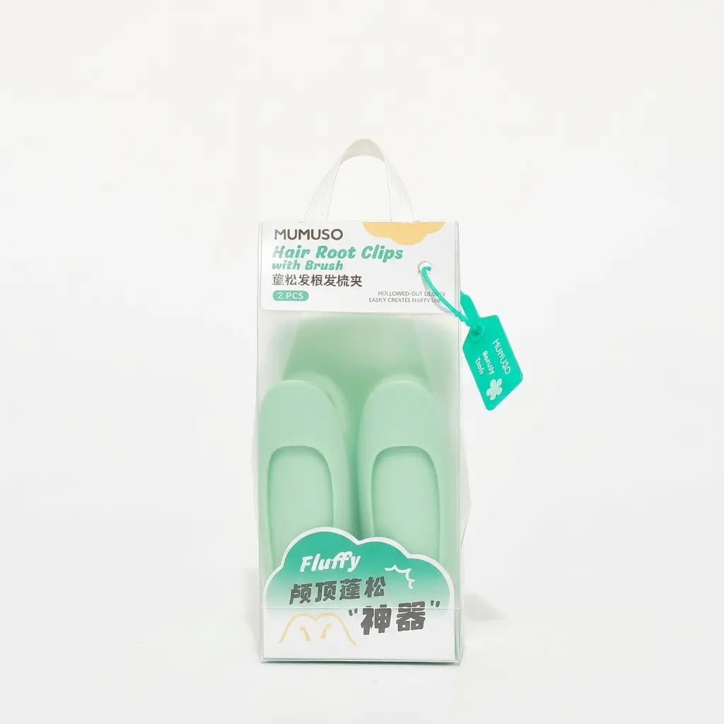 2-teiliges ABS-Haaransatz-Clips-Set mit Bürste (Mintgrün)