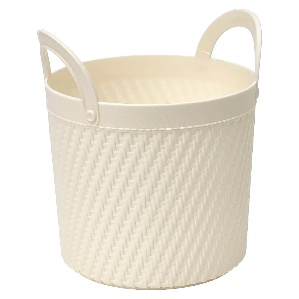 Strukturierter Aufbewahrungskorb aus Polypropylen für Haushalt, flexibel einsetzbar (Beige)