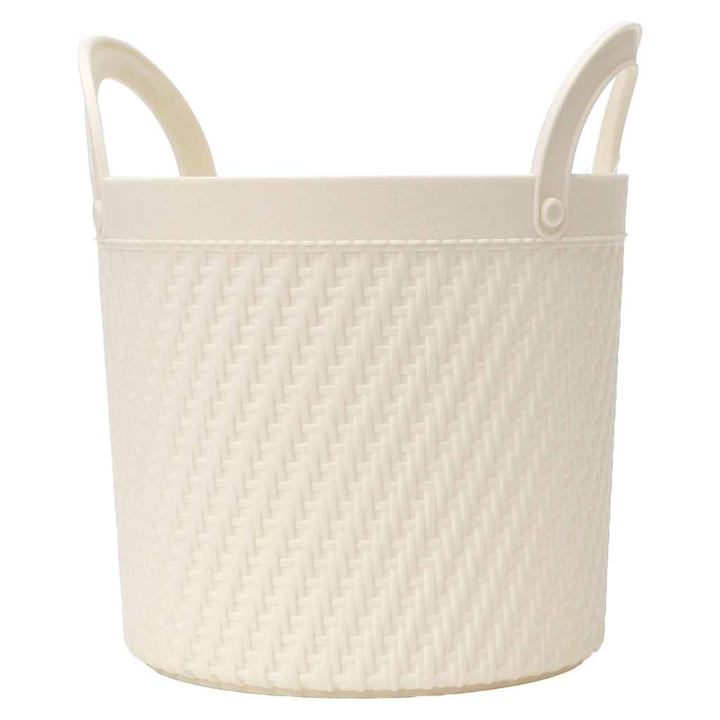 Strukturierter Aufbewahrungskorb aus Polypropylen für Haushalt, flexibel einsetzbar (Beige)