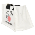 Schultertasche aus Stoff mit TUTOGOU-Design (Weiß/Schwarz)