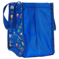 Tragetasche aus Polyester mit Cartoon-Fahrzeuge-Design (Blau)