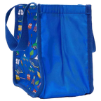 Tragetasche aus Polyester mit Cartoon-Fahrzeuge-Design (Blau)