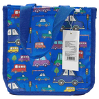 Tragetasche aus Polyester mit Cartoon-Fahrzeuge-Design (Blau)