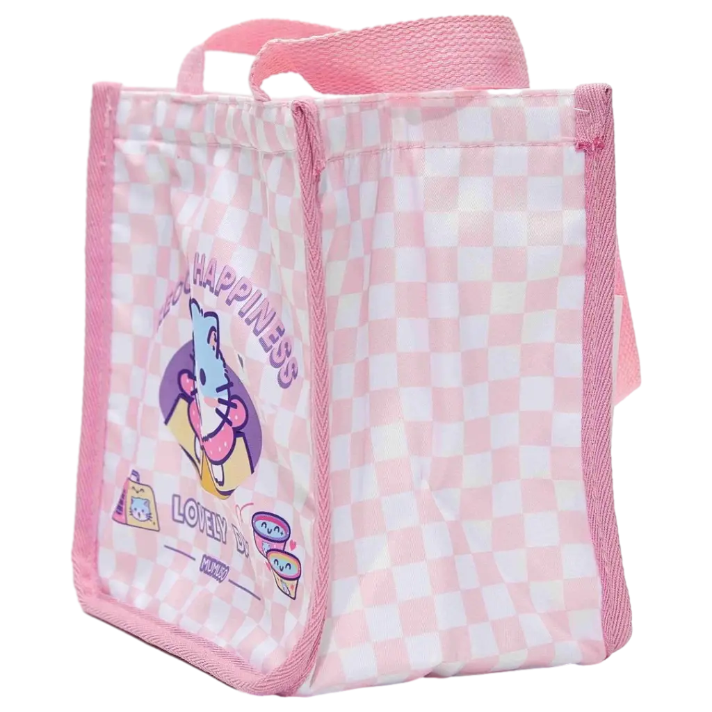Tragetasche aus Polyester mit Katzen-Design, leicht, strapazierfähig (Rosa)