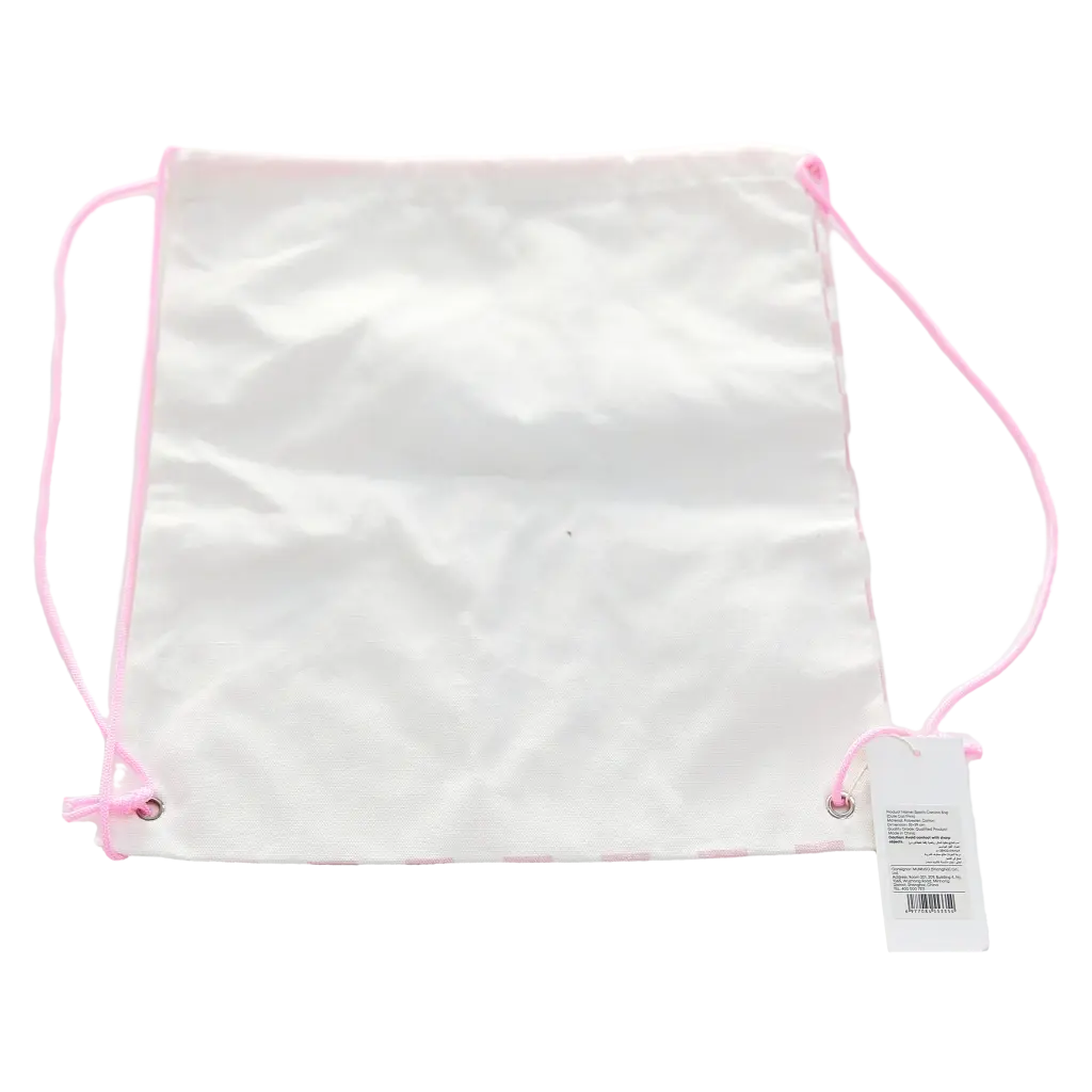 Sportbeutel aus Polyester-Baumwolle mit Katzen-Design (Rosa/Weiß)