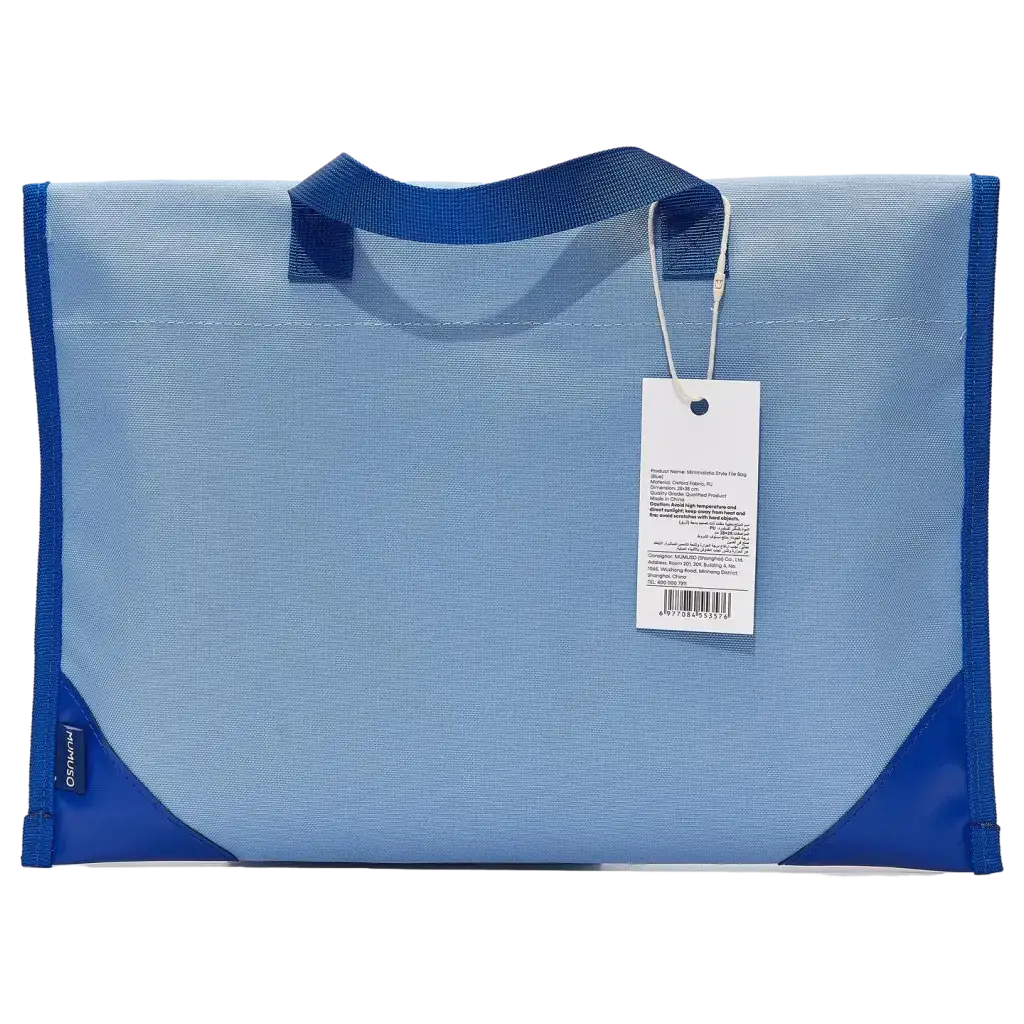Minimalistische Dokumententasche aus Oxford-Stoff mit PU-Beschichtung (Blau)