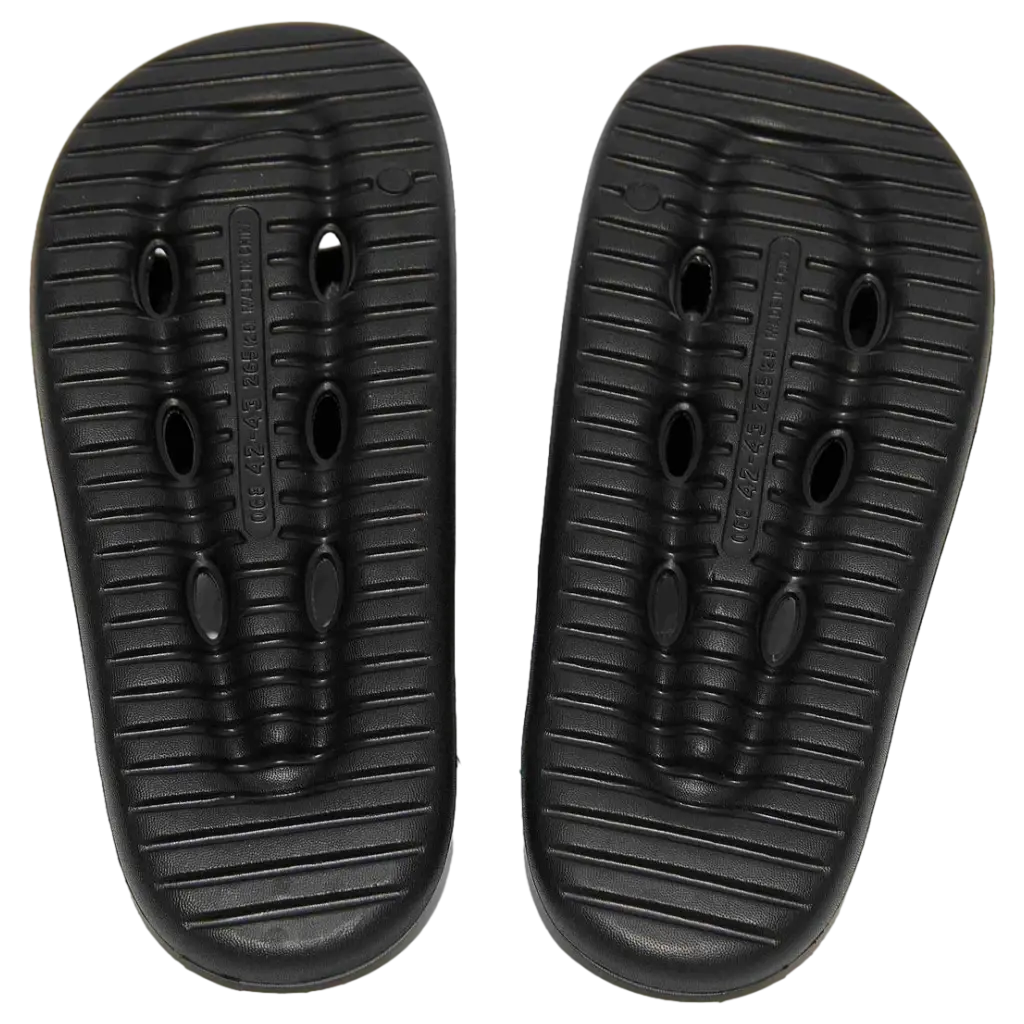 Badezimmer Slipper aus EVA mit rutschfester Sohle, Größe 44-45 (Schwarz)